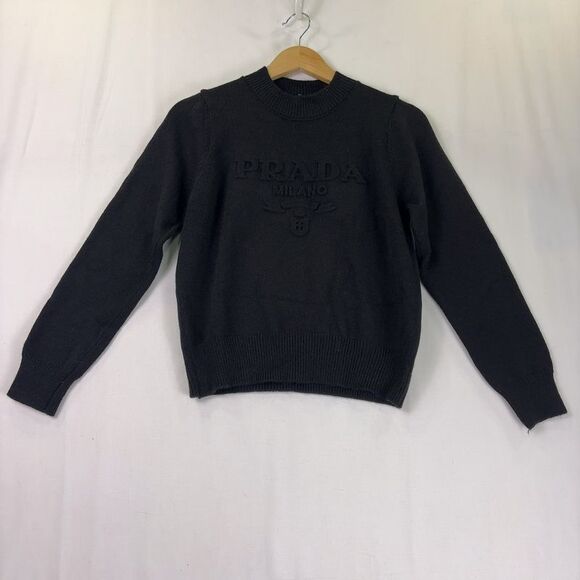 Prada Prada Women's Classic Black Crew Neck Sweater